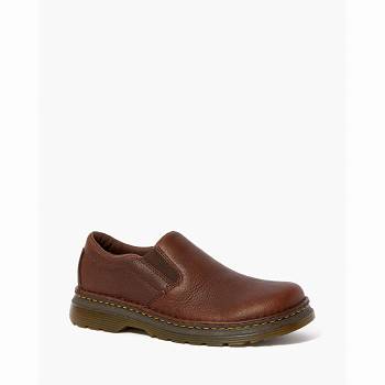 Dr Martens Boyle Grizzly Kožené - Tmavo Hnede Slip On Panske, D086SK